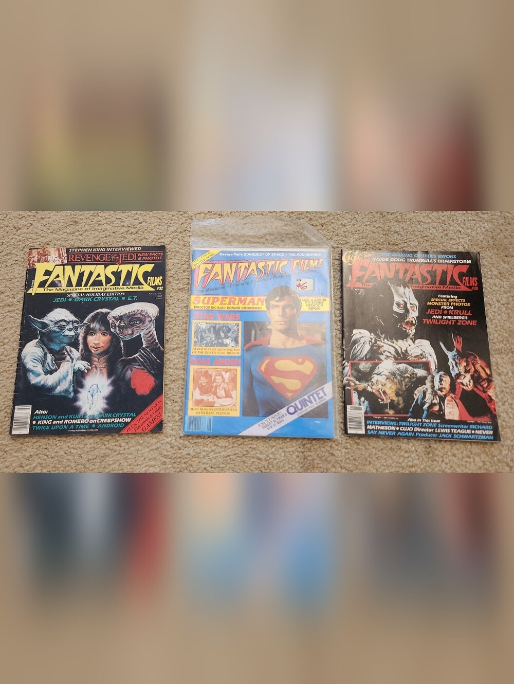 Vtg Fantastic Films Magazine Set Of 3 Superman E.t. Twilight
